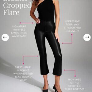 Commando Faux Leather Cropped Flare Leggings - Size M